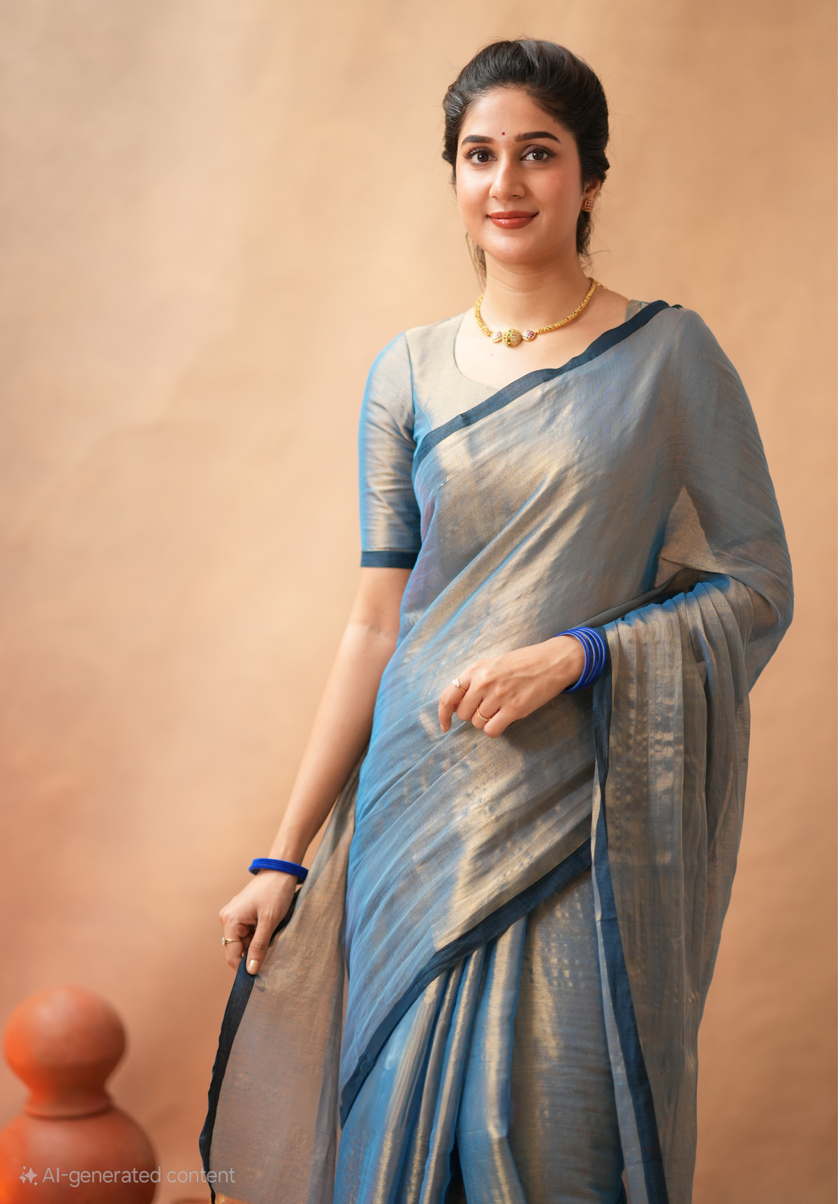 Office Wear Tissue Silk Saree With Blouse piece