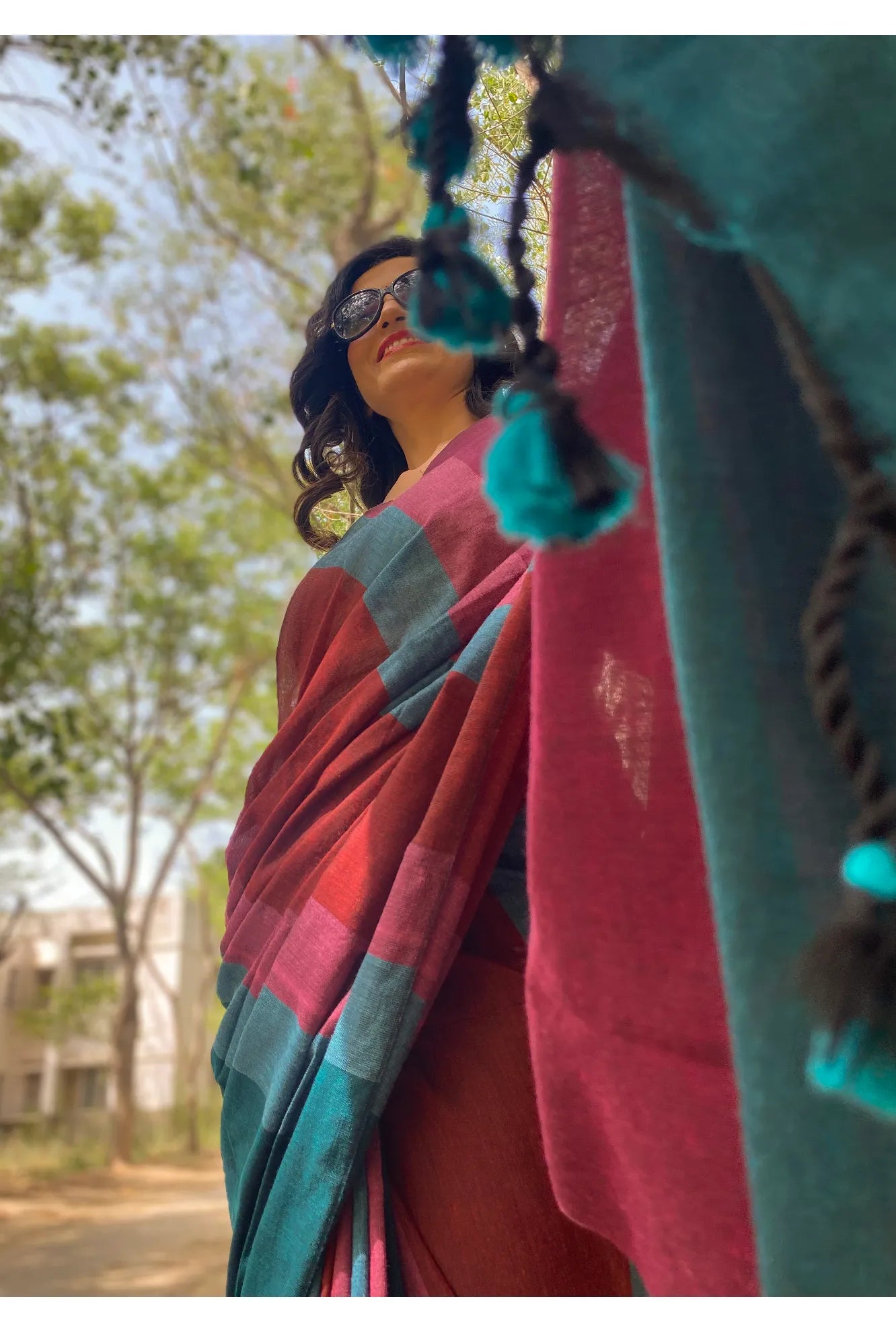 Handloom khadi cotton saree with blouse