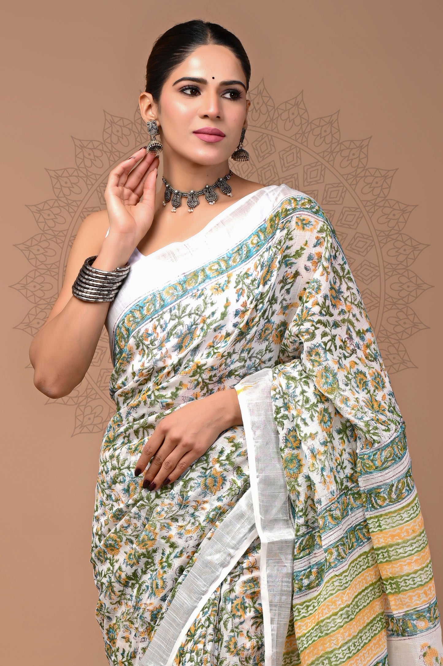 Summer Wear Linen saree With Blouse