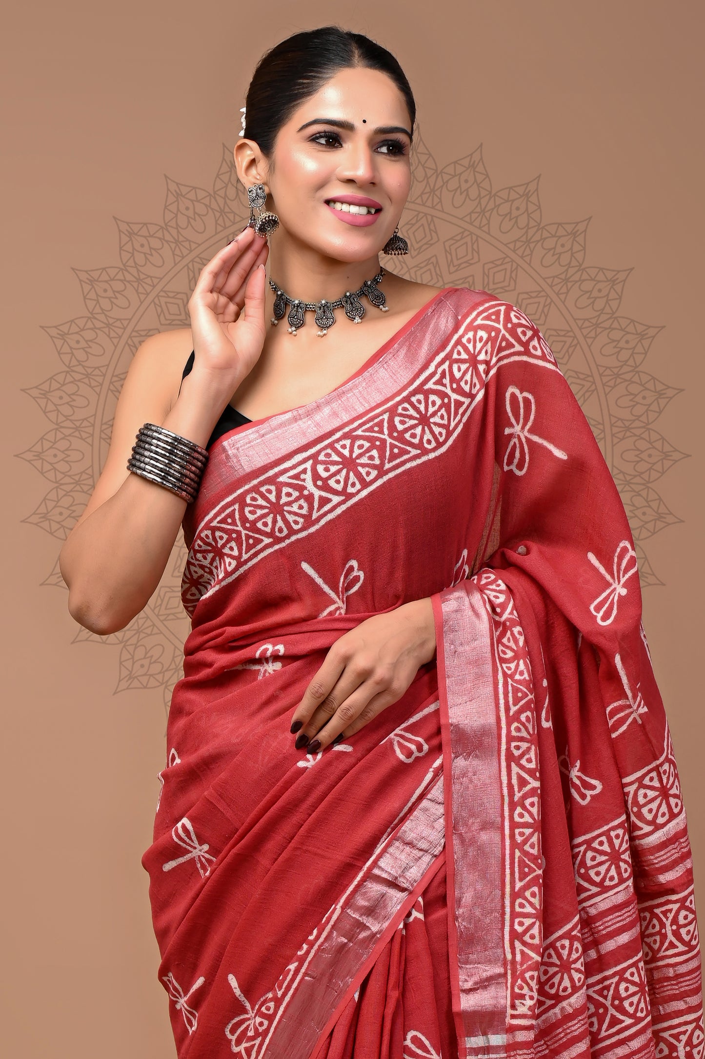 Party Wear Linen saree With Blouse