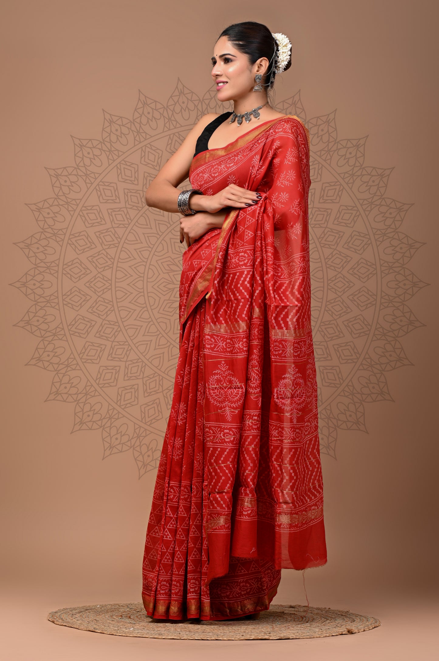 Office Wear Maheshwari Silk Saree With Blouse