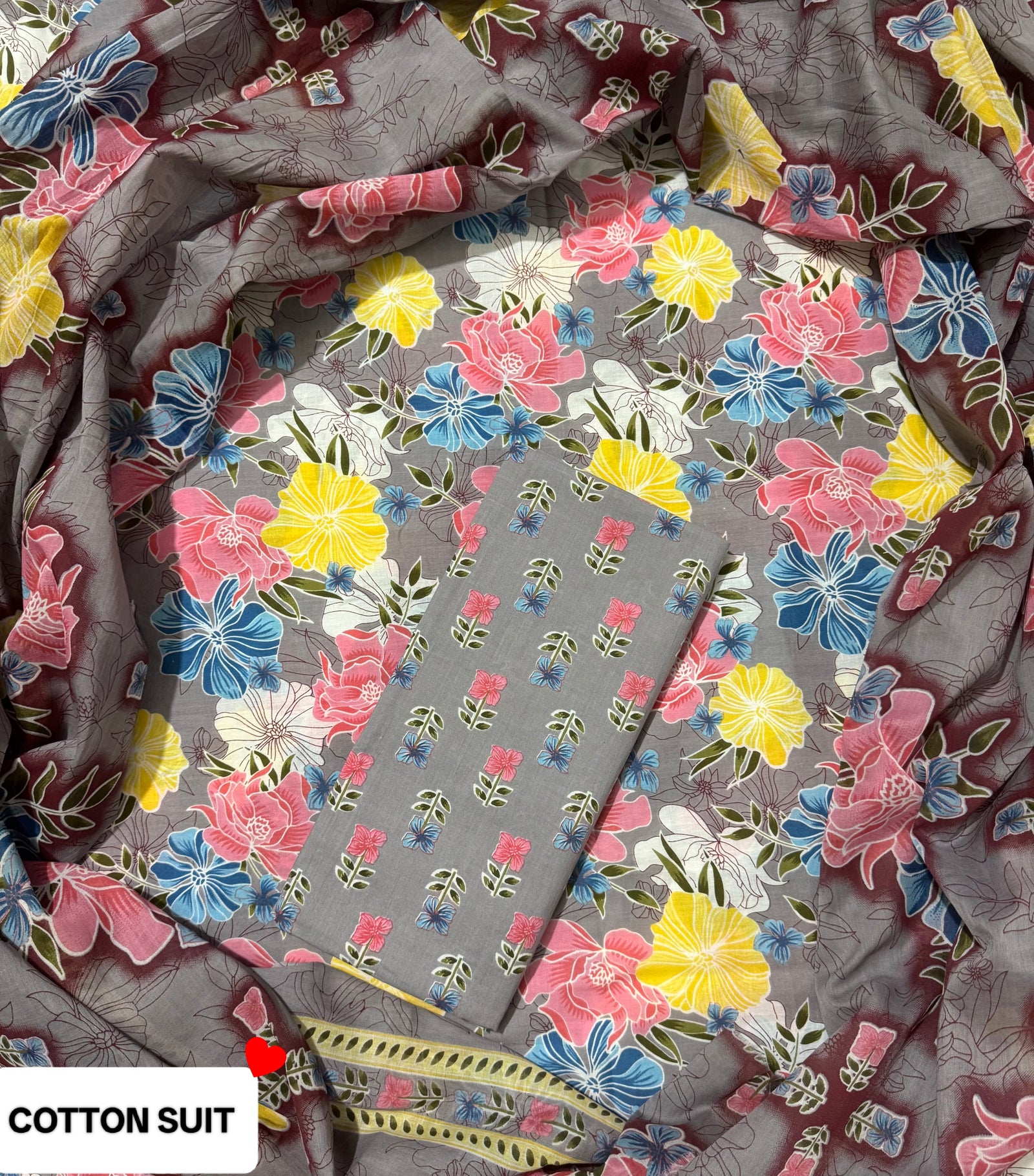 Bagru Prime Unstitched Cotton Suit With Cotton duppta