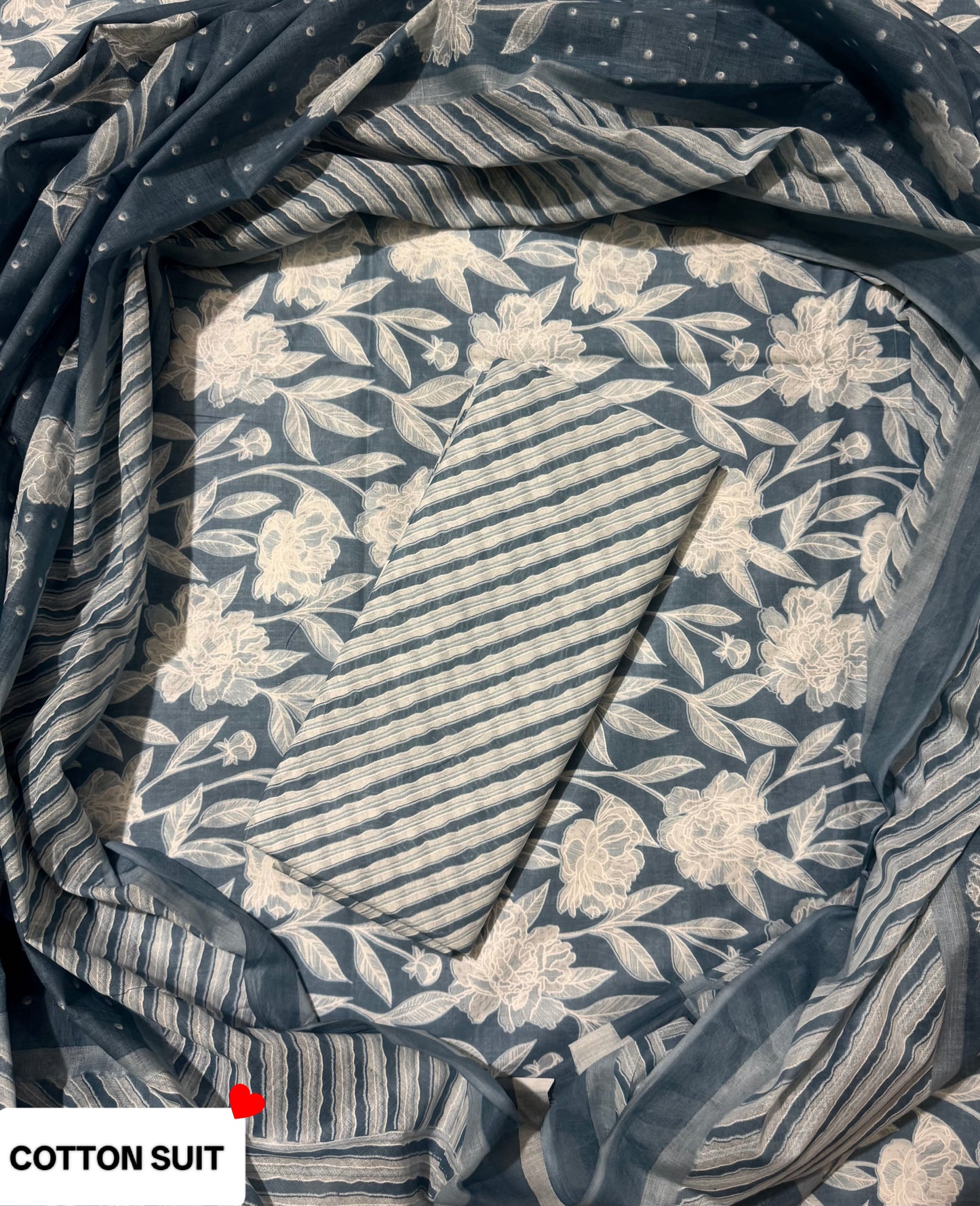 Printed Cotton with cotton dupatta