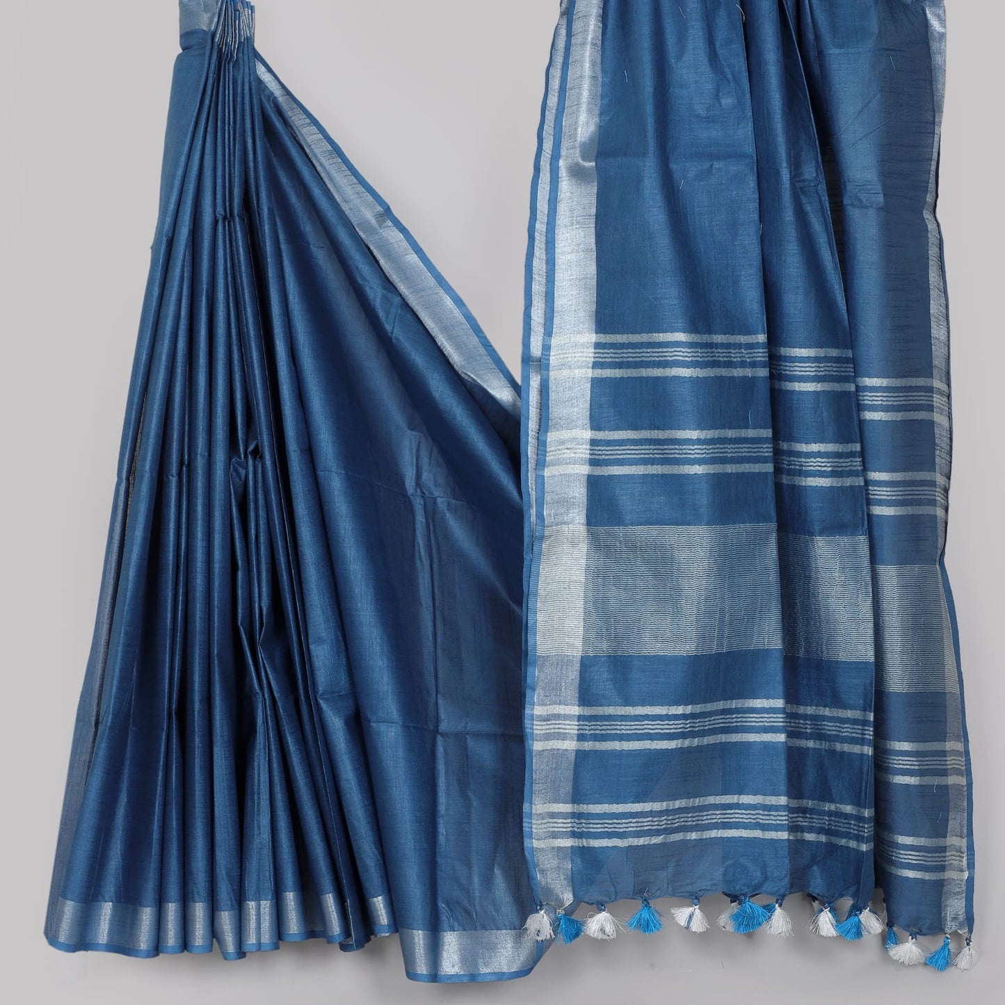 Office Wear Plain Linen Saree With Blouse