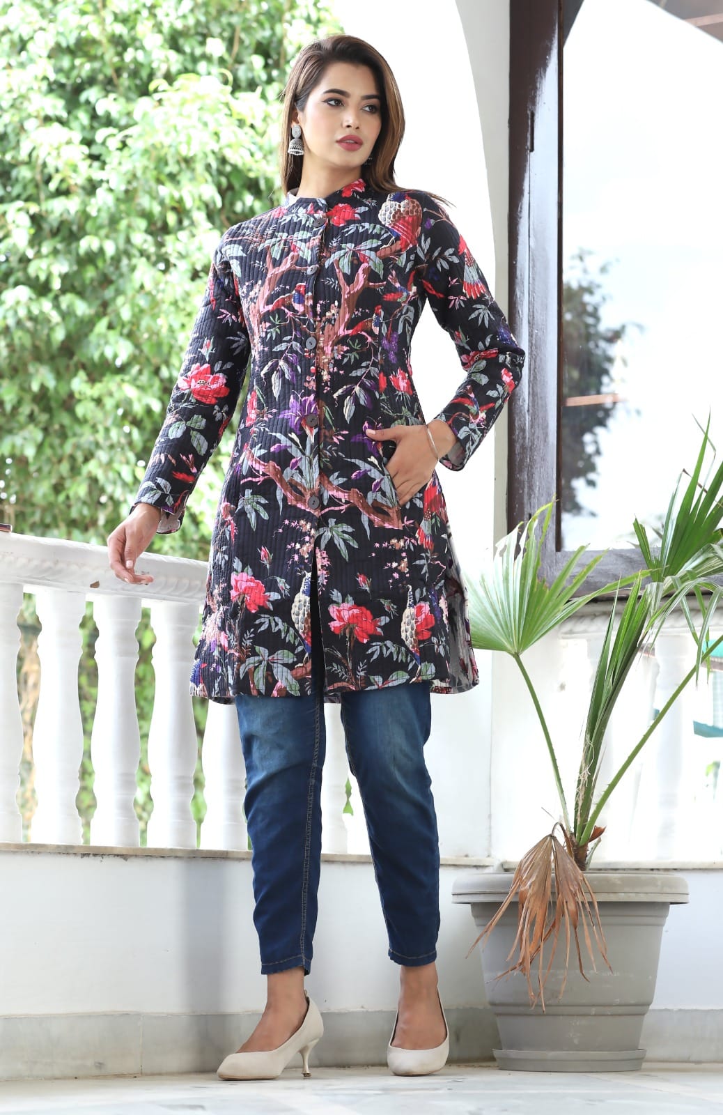 Traditional Quilted Reversible Winter Jecket