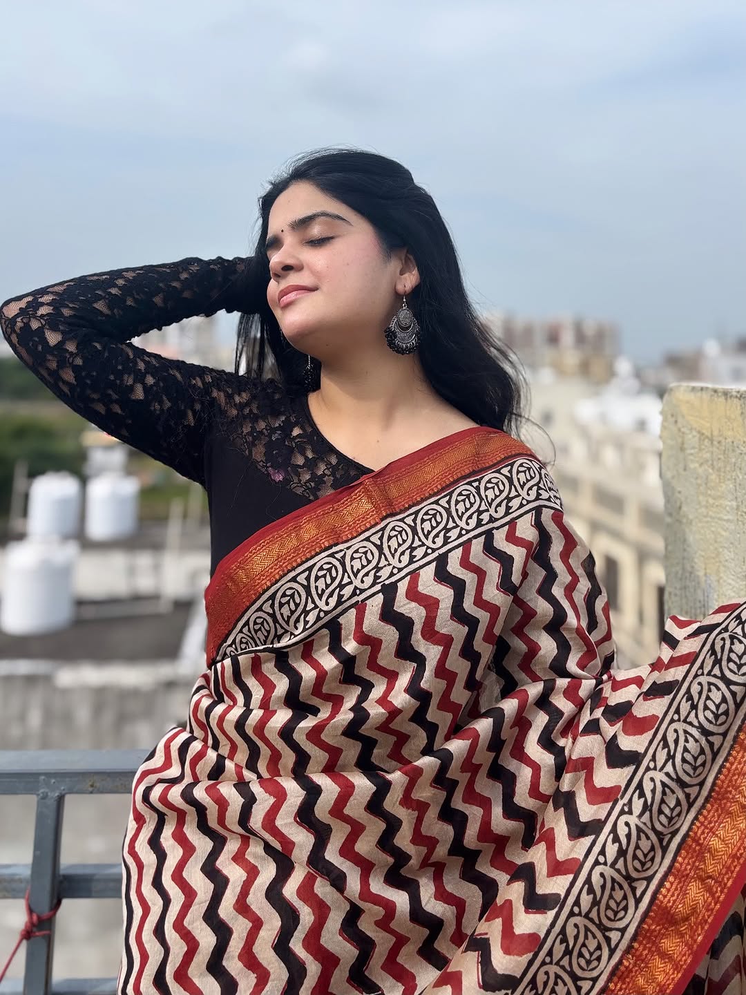 Bagru Prime Pure Maheswari Silk Saree with Blouse