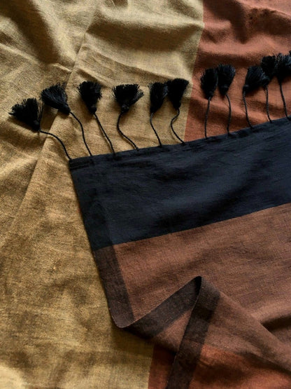 Bagru Prime Pure khadi Cotton Saree with Blouse