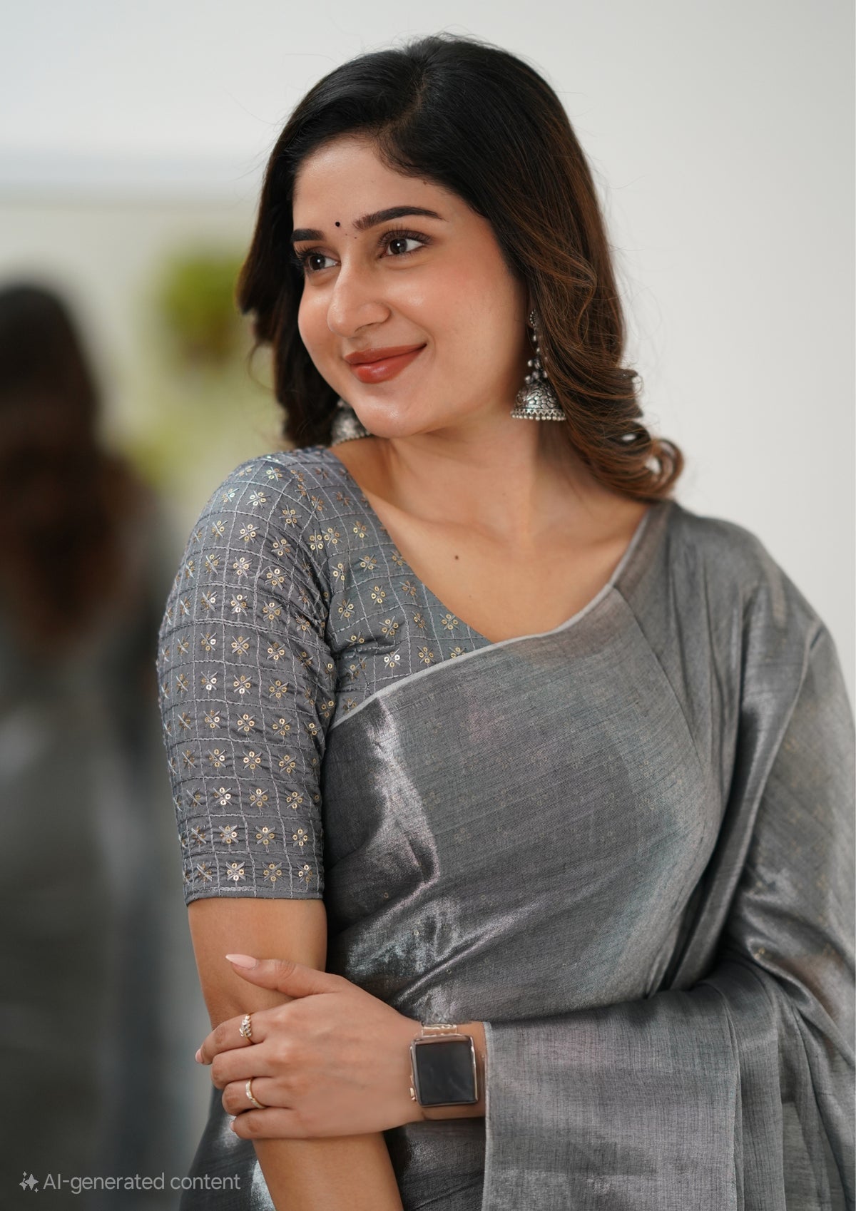 Party Wear Tissue Silk Saree With Blouse