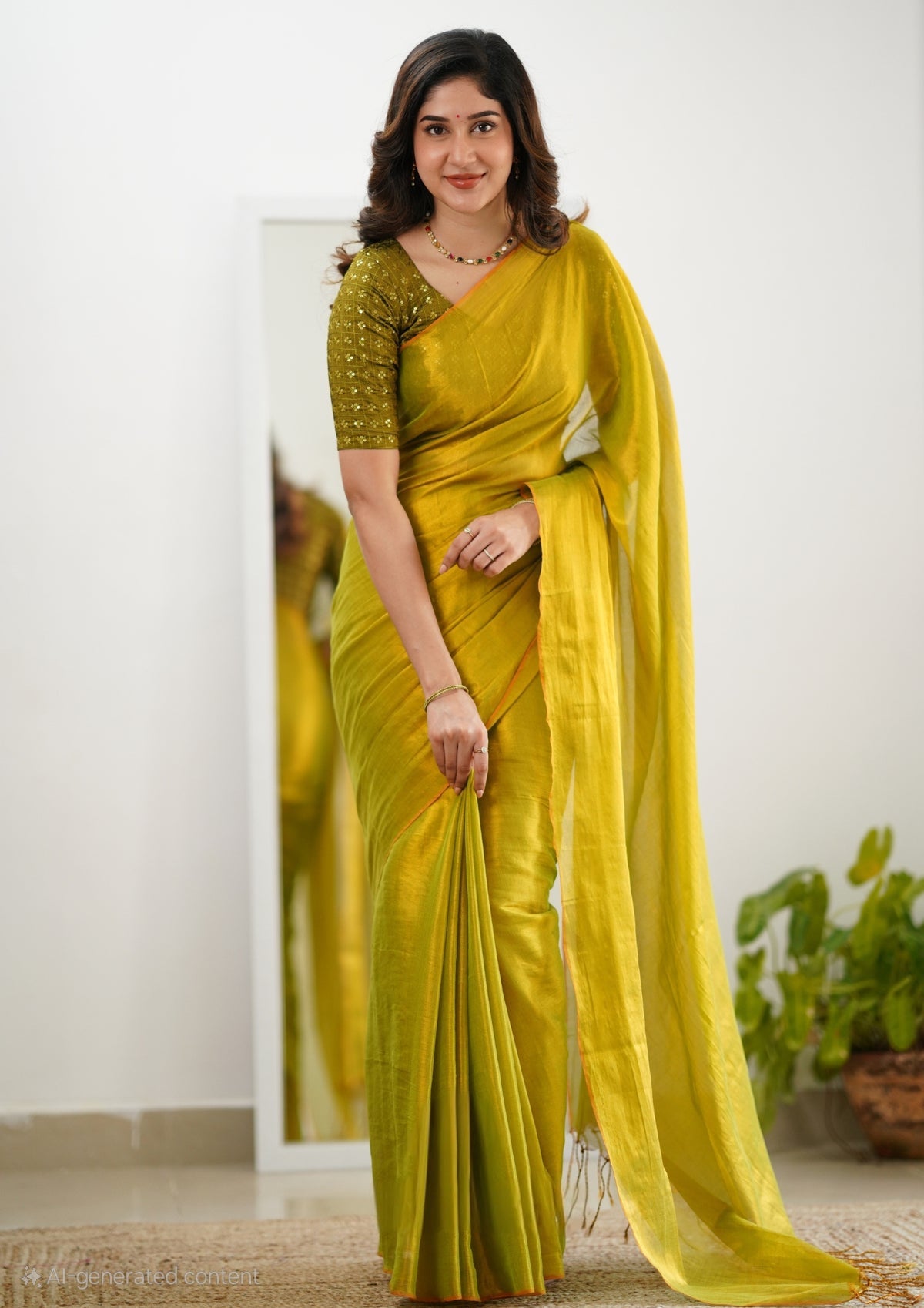 Bagru Prime Tissue Silk Saree With Blouse