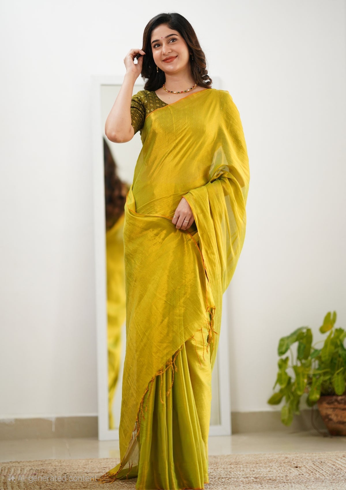 Bagru Prime Tissue Silk Saree With Blouse