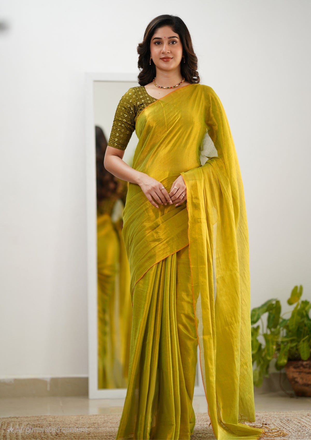 Bagru Prime Tissue Silk Saree With Blouse