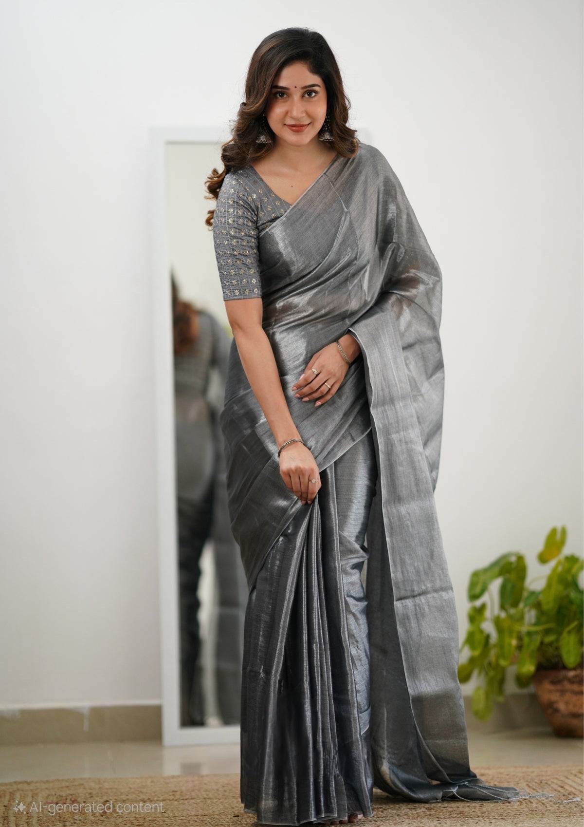 Party Wear Tissue Silk Saree With Blouse
