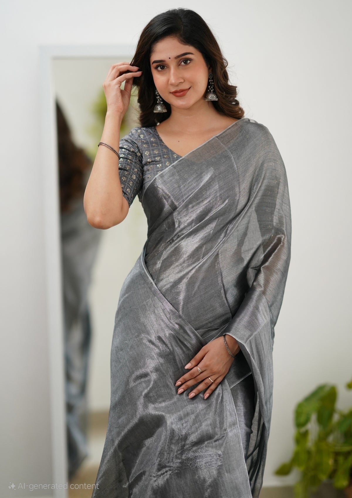 Party Wear Tissue Silk Saree With Blouse