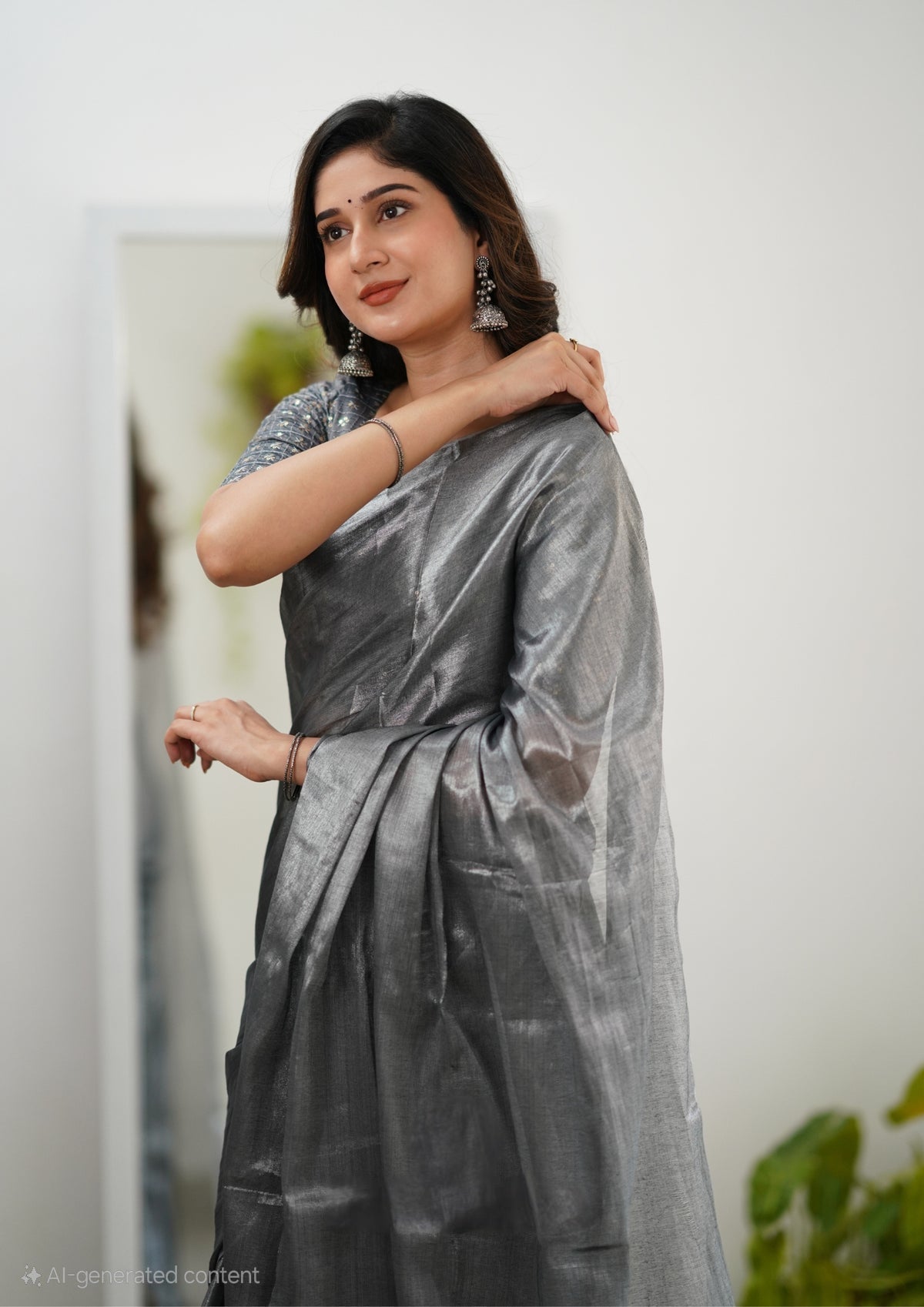 Party Wear Tissue Silk Saree With Blouse