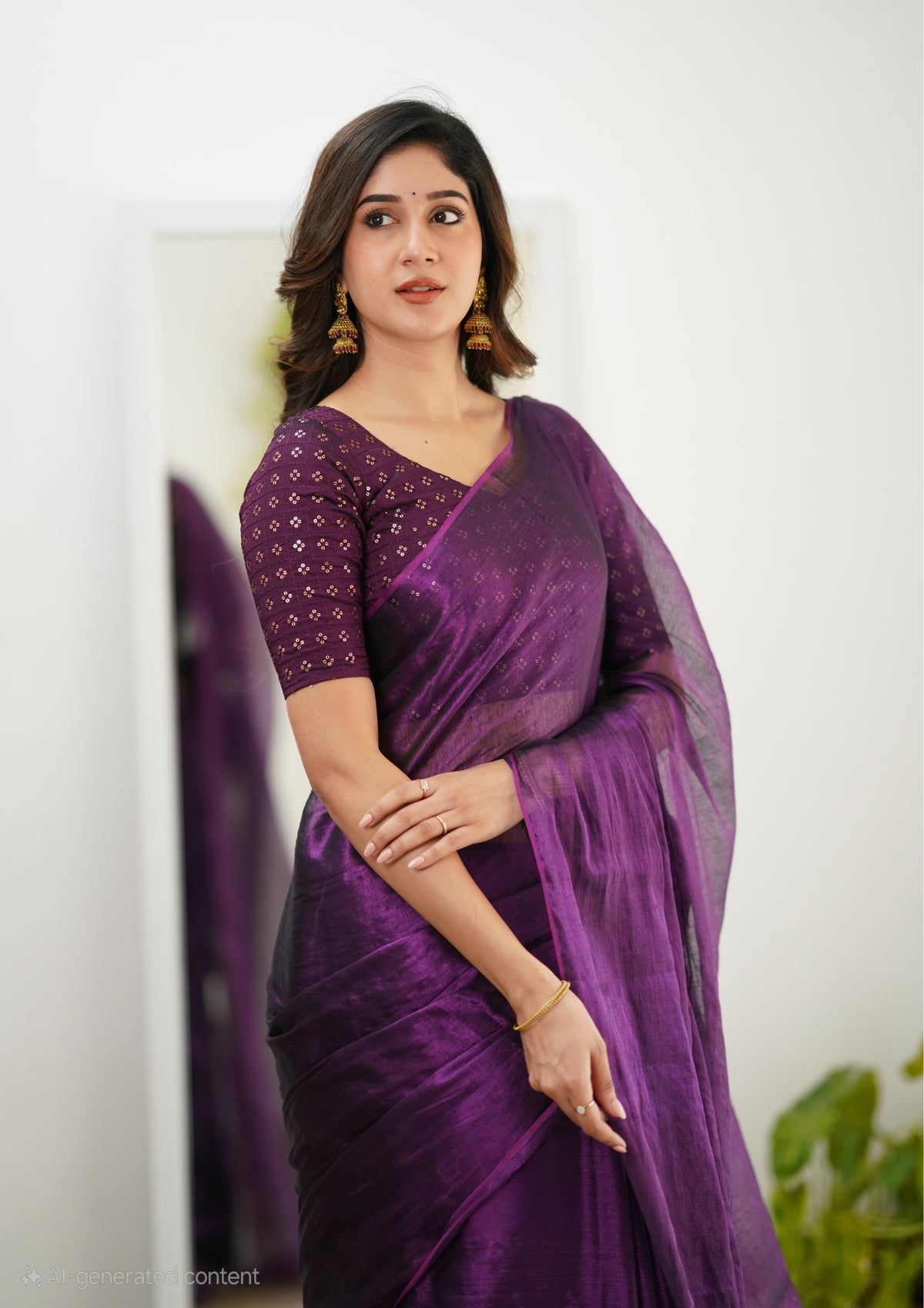 Party Wear Tissue Silk Saree With Blouse