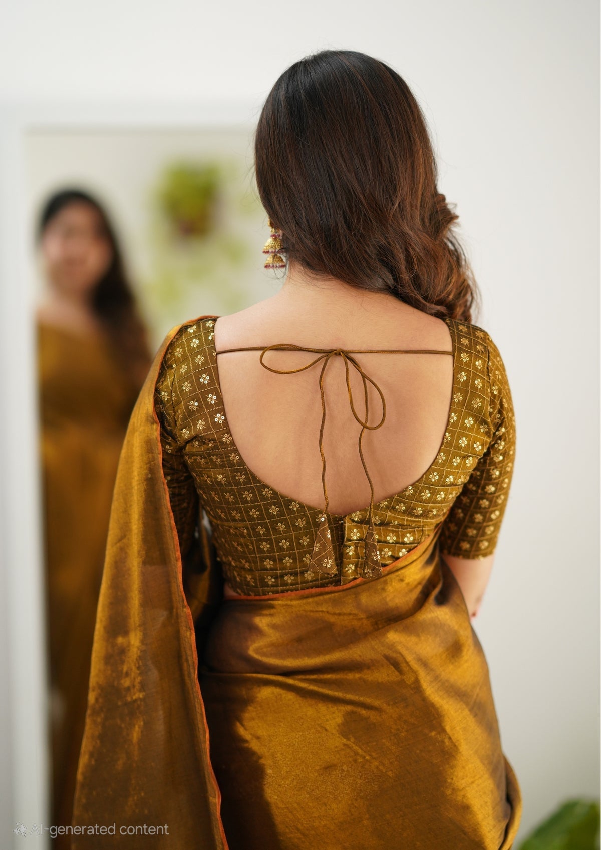 Bagru Prime Tissue Silk Saree With Blouse