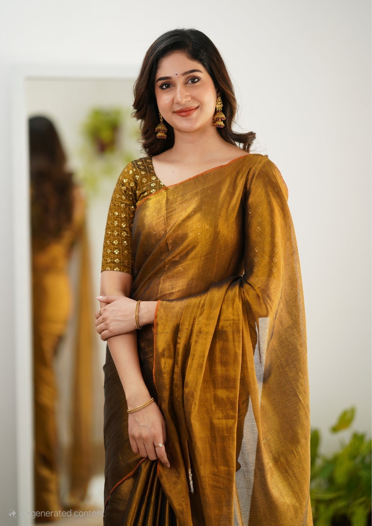 Bagru Prime Tissue Silk Saree With Blouse