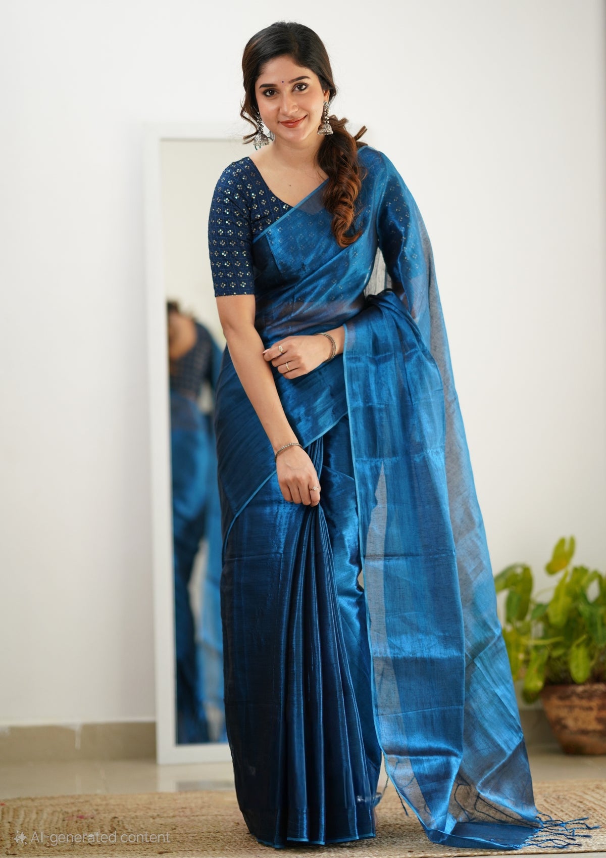 Office Wear Tissue Silk Saree With Blouse piece
