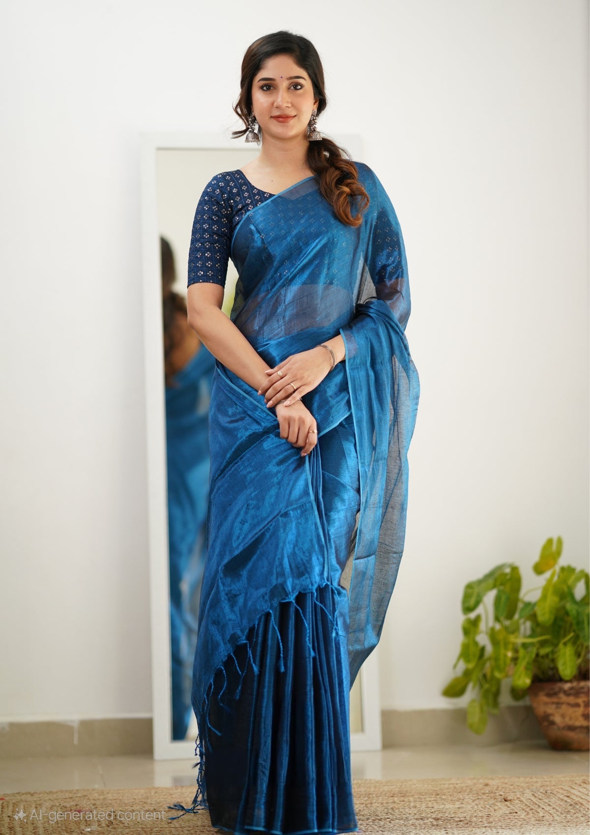 Office Wear Tissue Silk Saree With Blouse piece