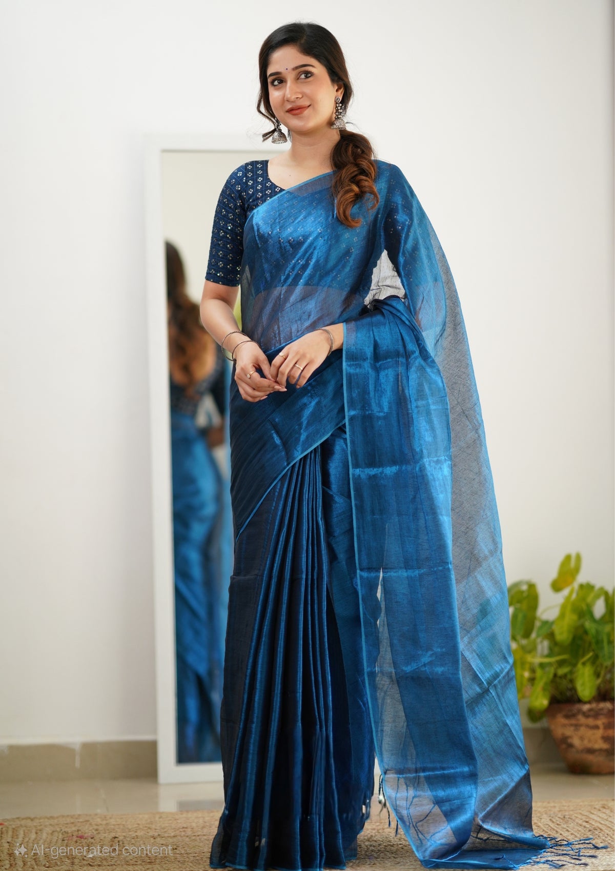 Office Wear Tissue Silk Saree With Blouse piece