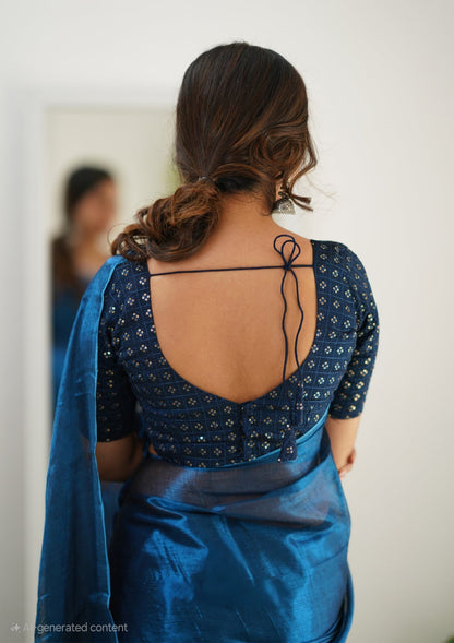 Office Wear Tissue Silk Saree With Blouse piece