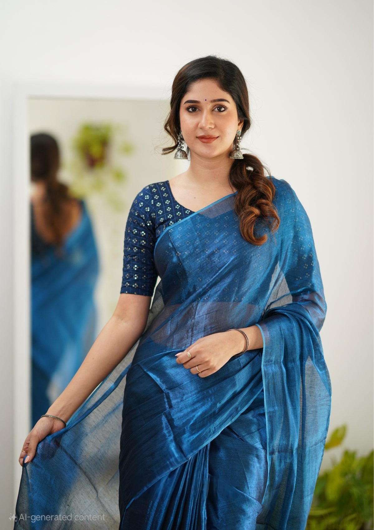 Office Wear Tissue Silk Saree With Blouse piece