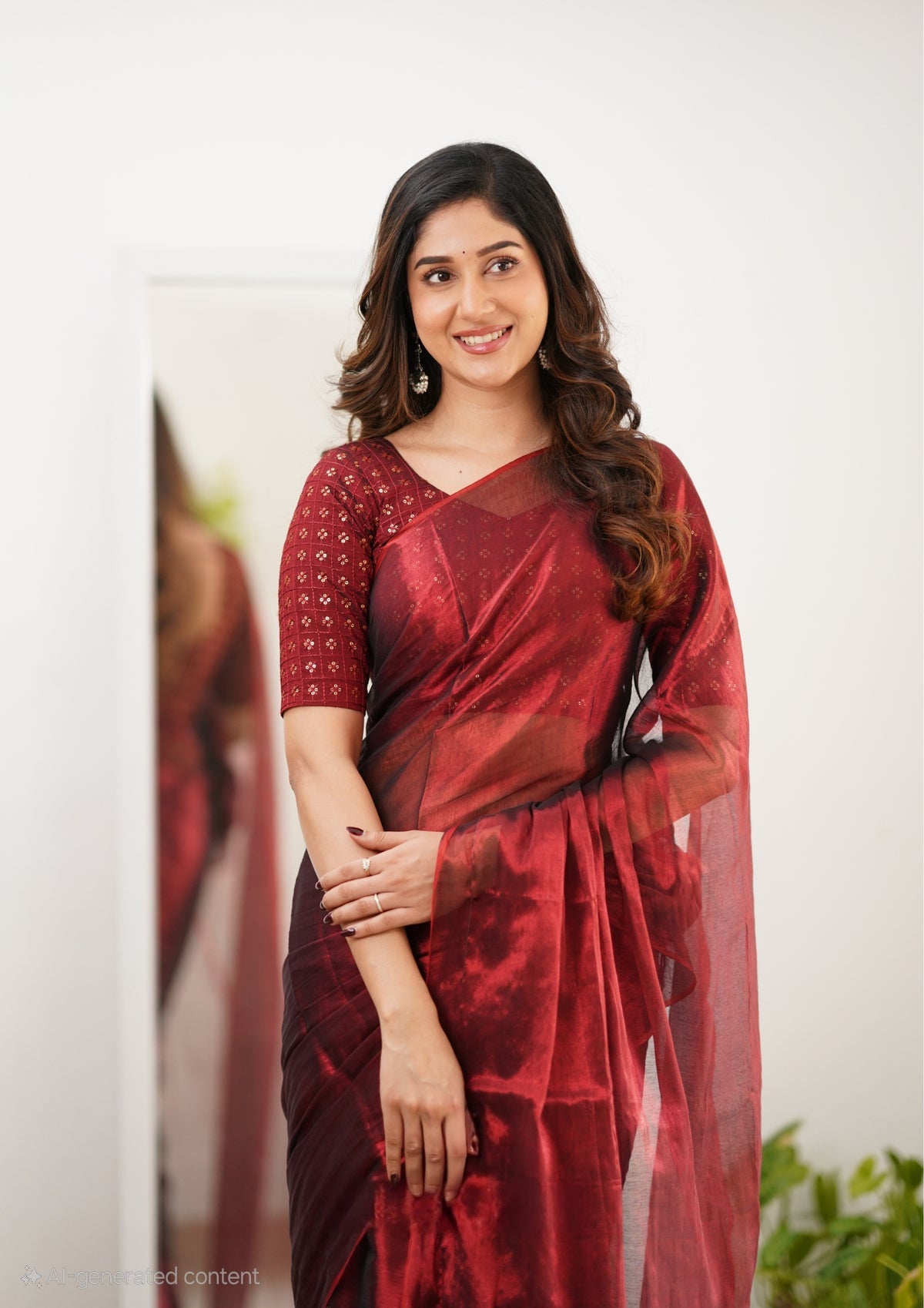 Party Wear Tissue Silk Saree With Blouse piece