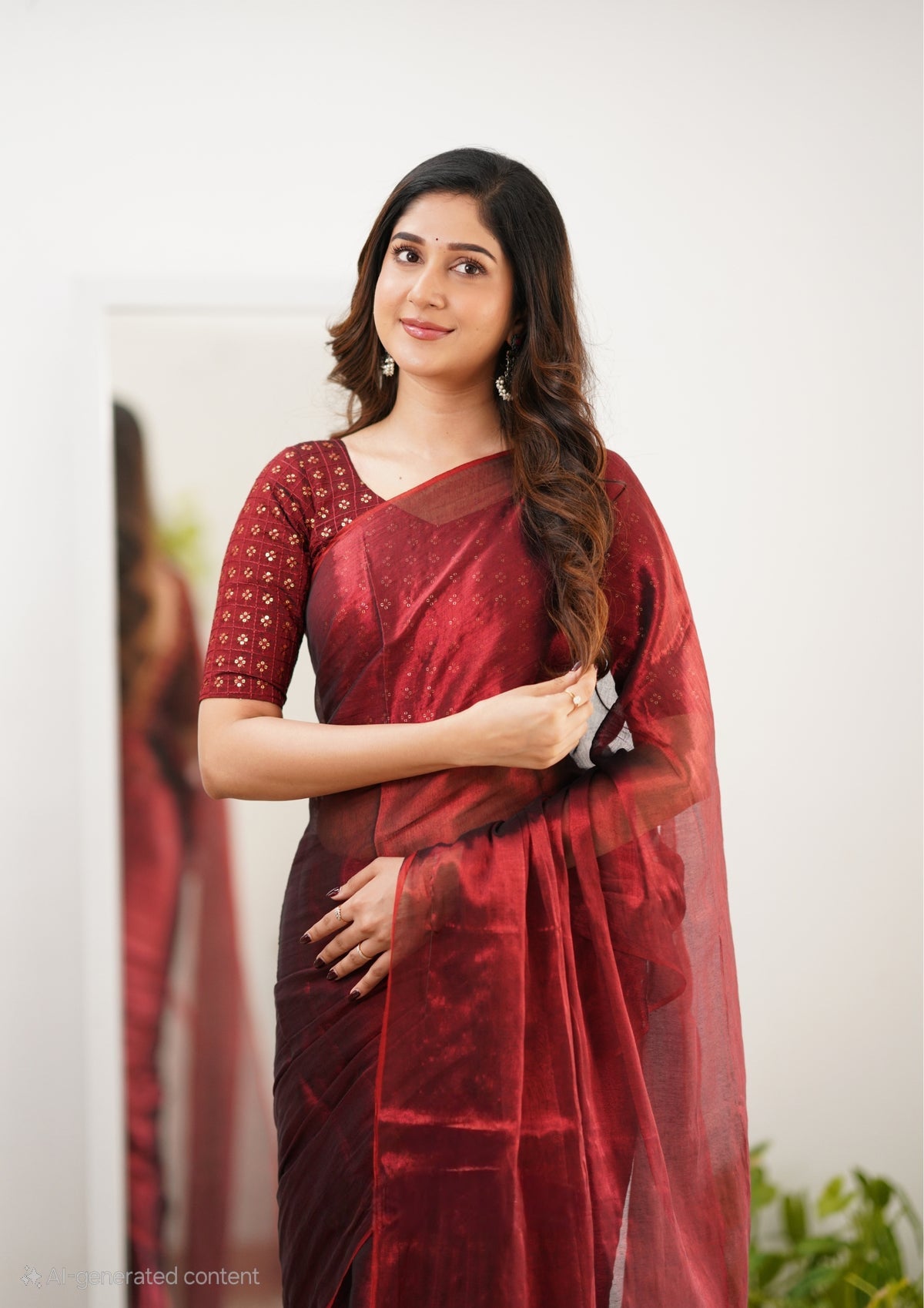 Party Wear Tissue Silk Saree With Blouse piece