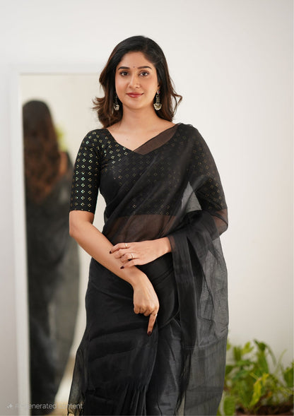 Party Wear Tissue Silk Saree With Blouse