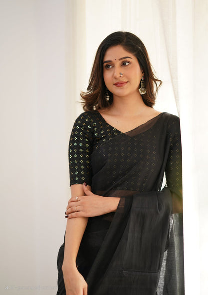 Party Wear Tissue Silk Saree With Blouse