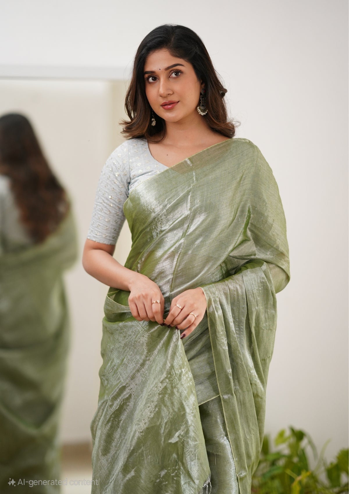 Office Wear Tissue Silk Saree With Blouse piece