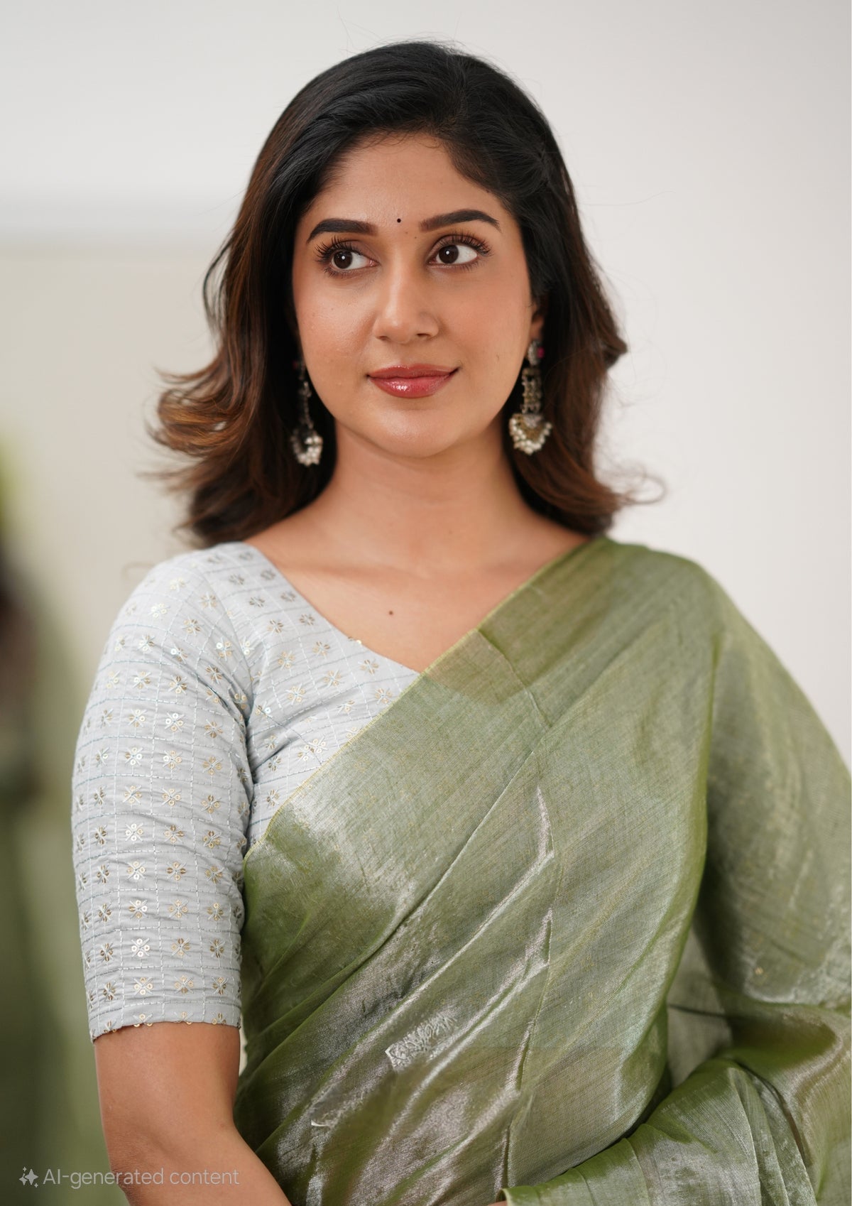 Office Wear Tissue Silk Saree With Blouse piece