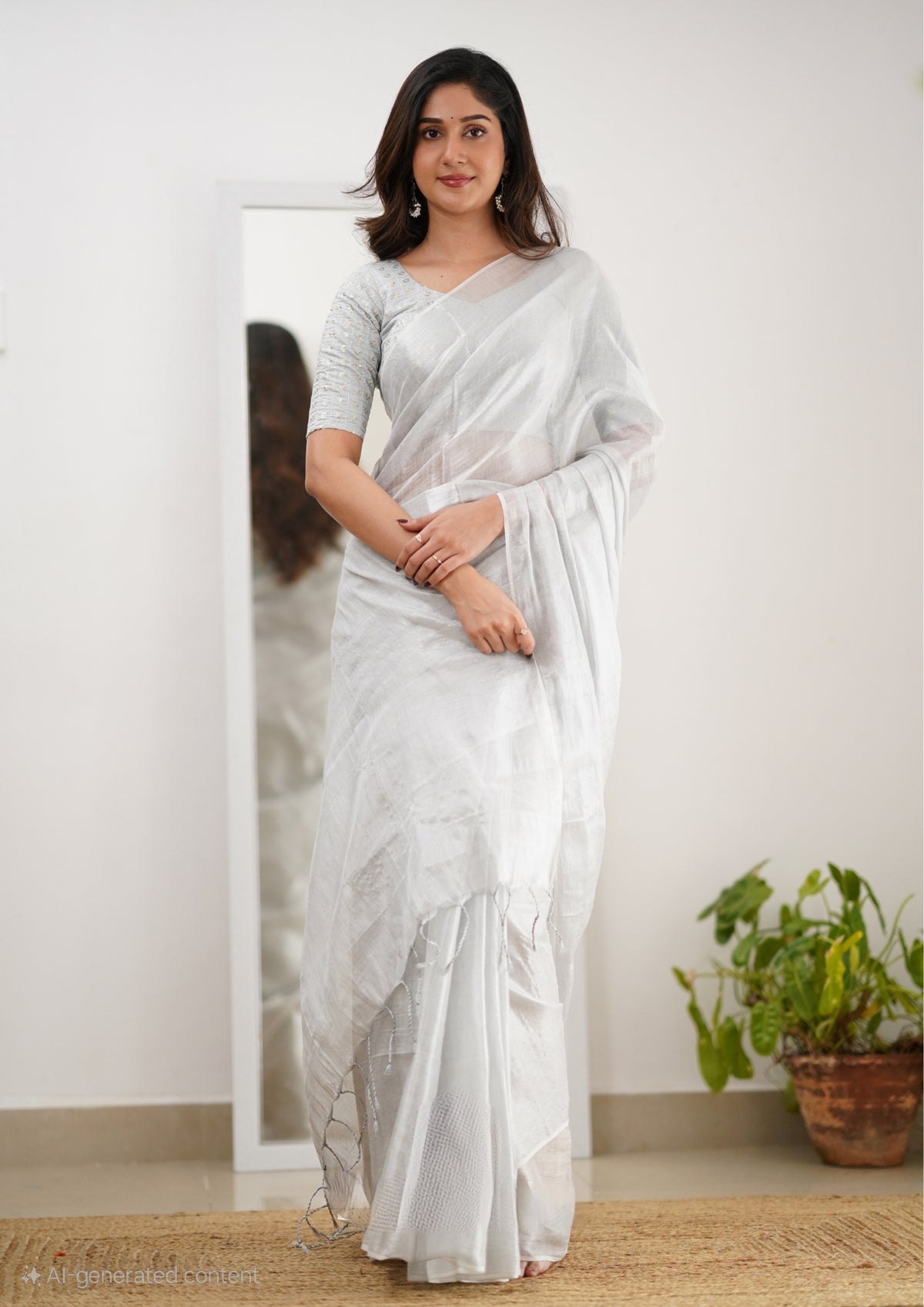 Party Wear Tissue Silk Saree With Blouse piece