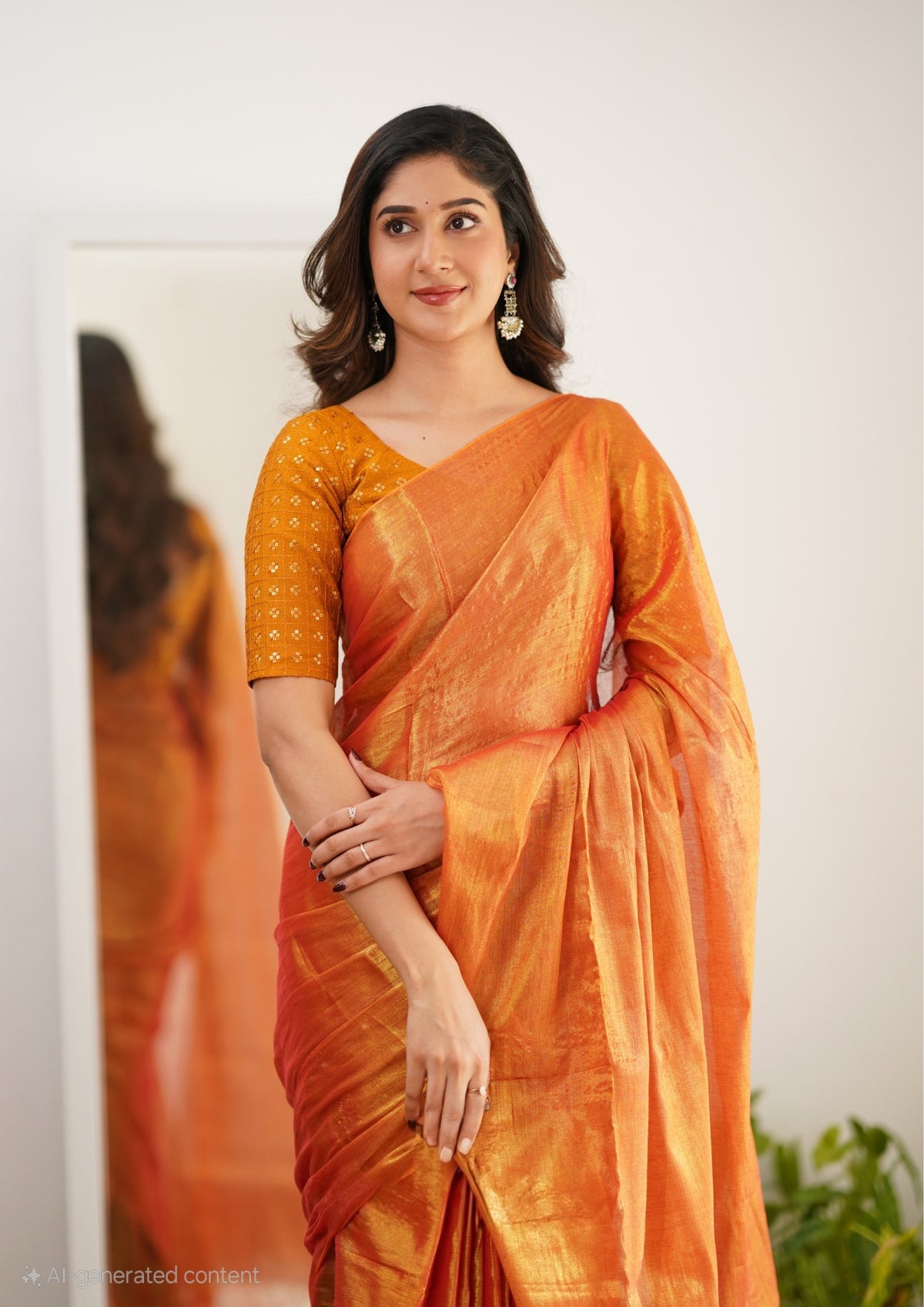 Bagru Prime Tissue Silk Saree With Blouse piece