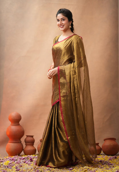 Festival Wear Tissue Silk Saree With Blouse piece