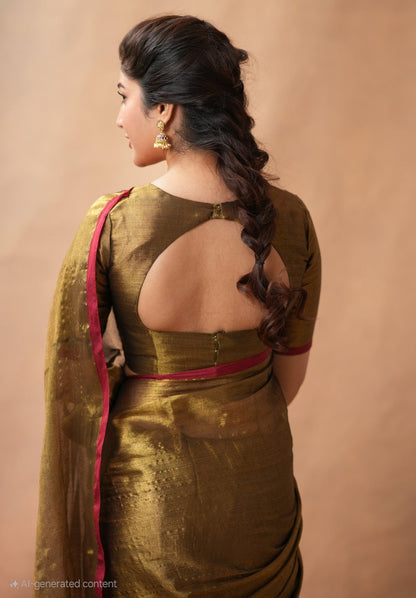 Festival Wear Tissue Silk Saree With Blouse piece