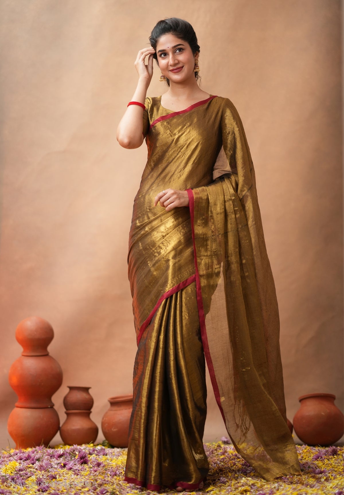 Festival Wear Tissue Silk Saree With Blouse piece
