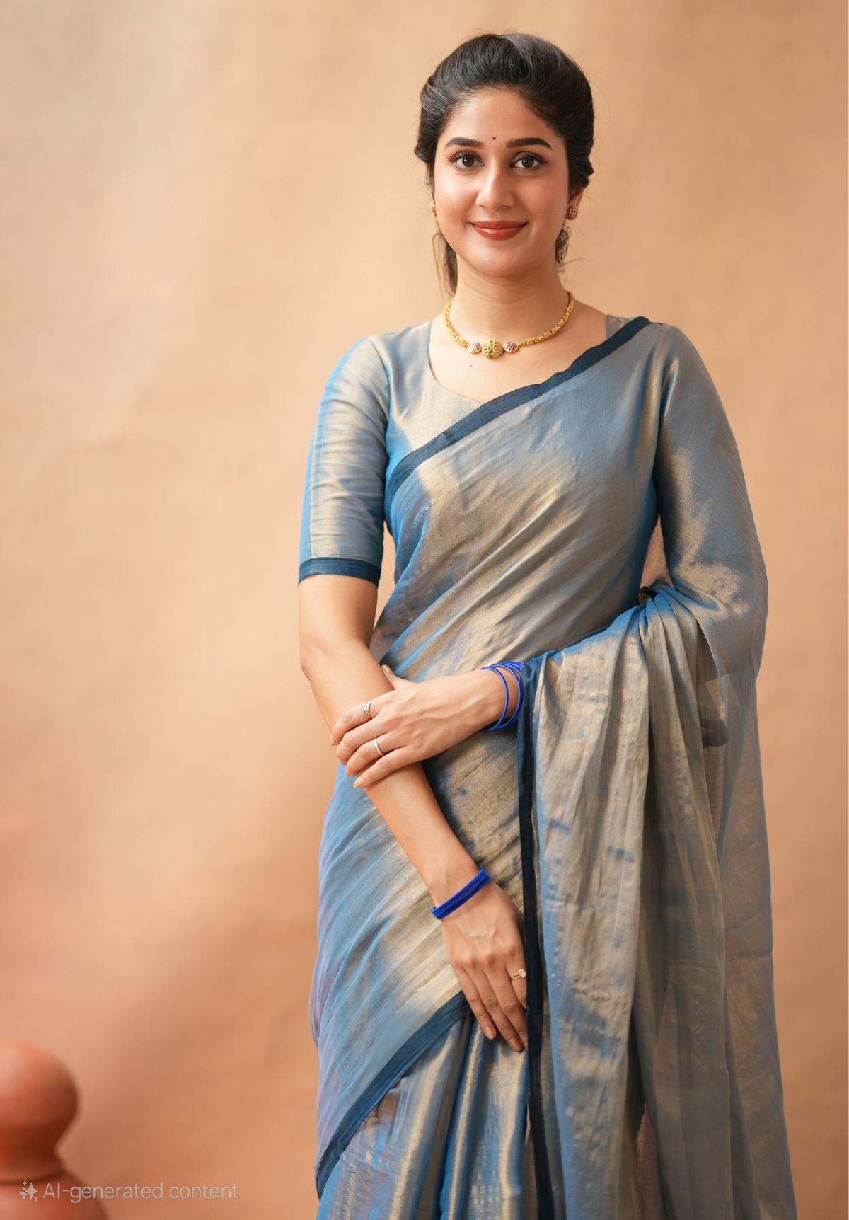 Office Wear Tissue Silk Saree With Blouse piece