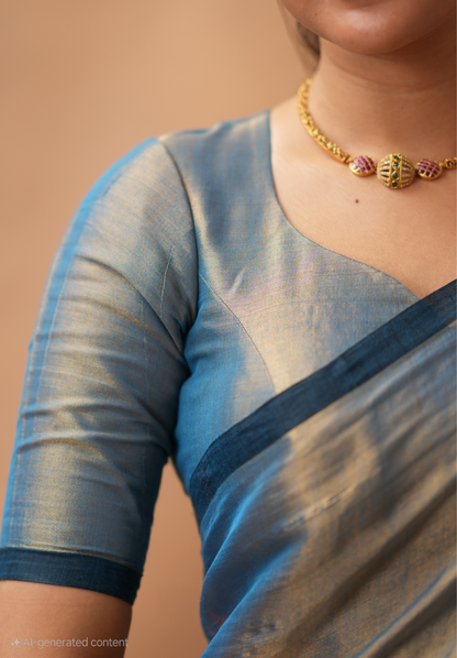 Office Wear Tissue Silk Saree With Blouse piece