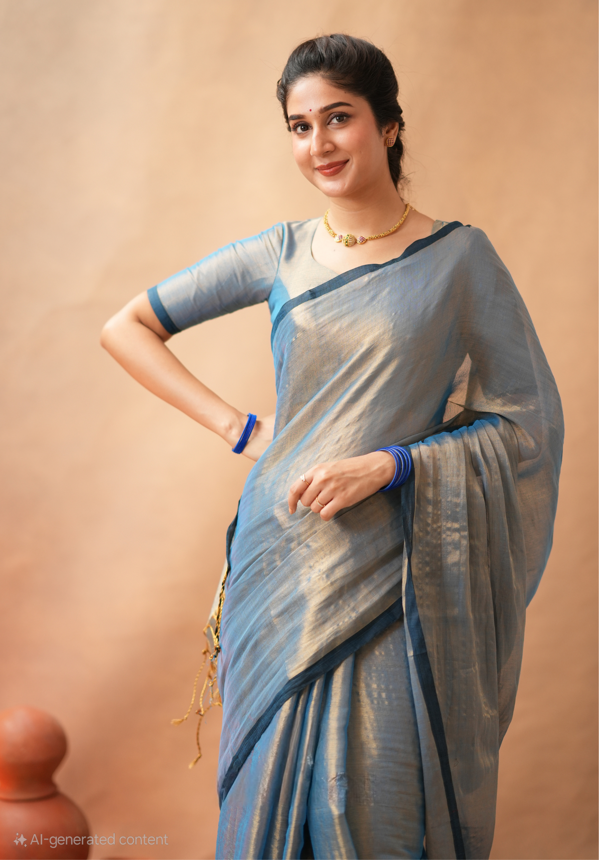 Office Wear Tissue Silk Saree With Blouse piece