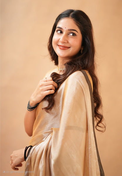 Bagru Prime Tissue Silk Saree With Blouse piece