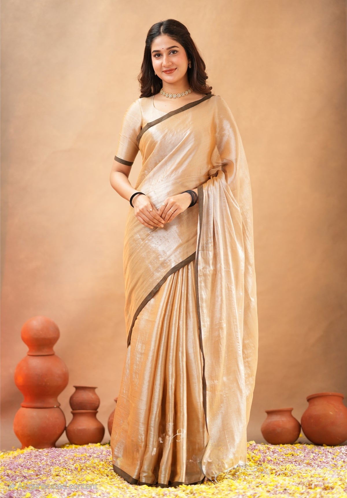 Bagru Prime Tissue Silk Saree With Blouse piece