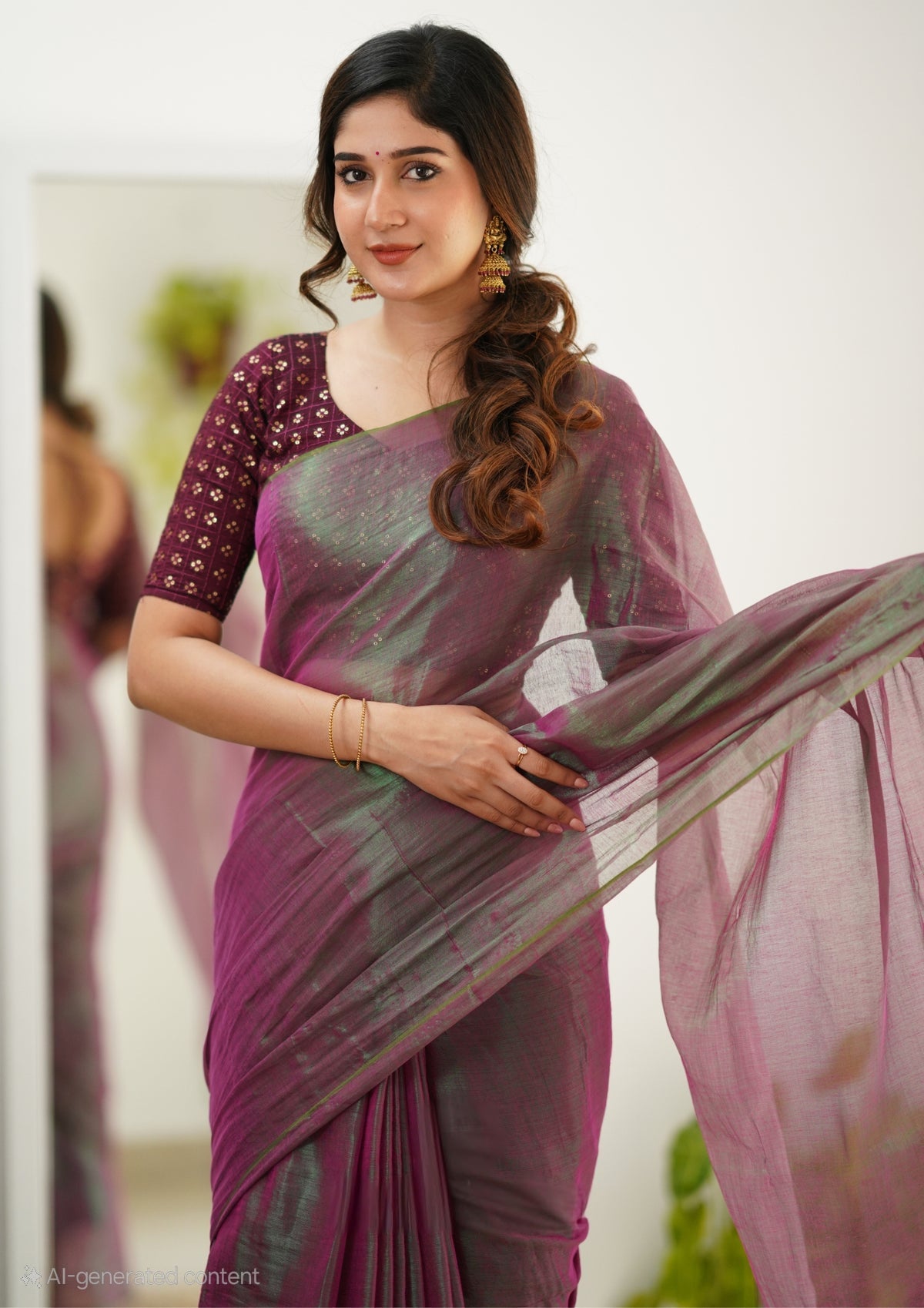 Party Wear Tissue Silk Saree With Blouse