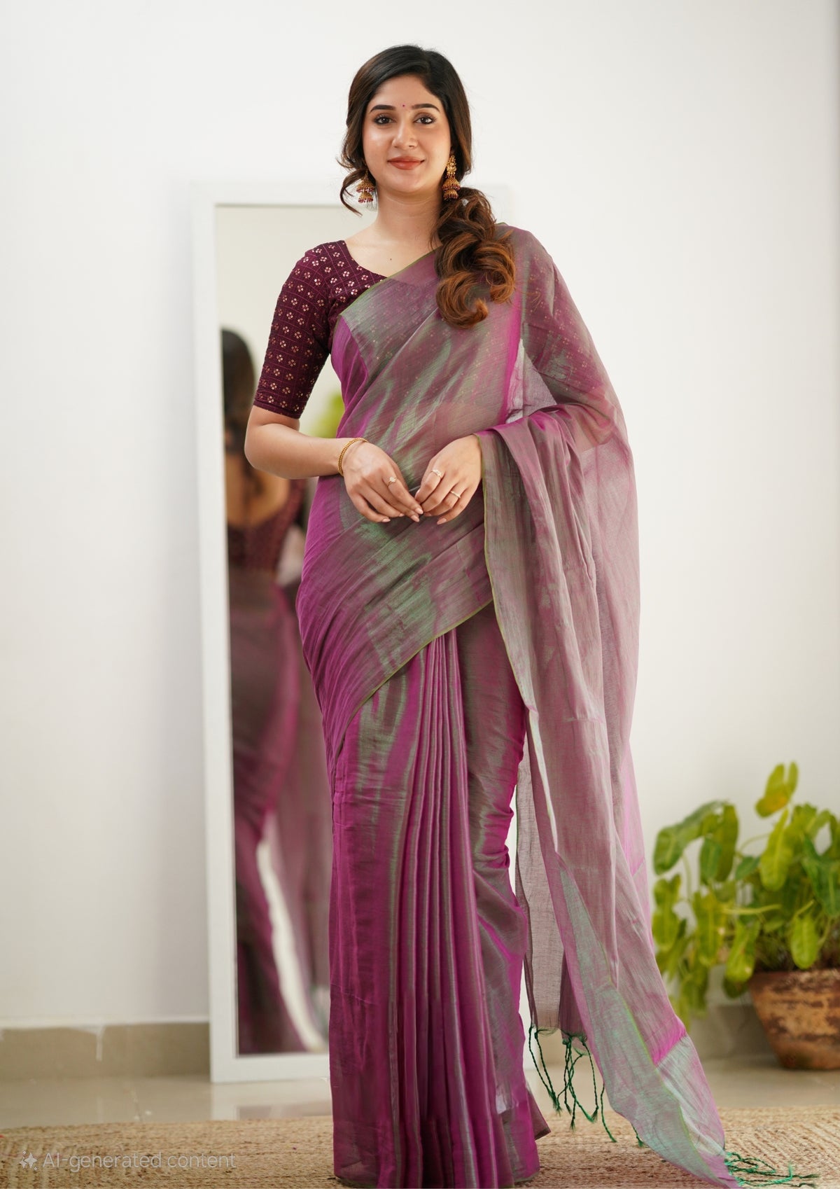 Party Wear Tissue Silk Saree With Blouse