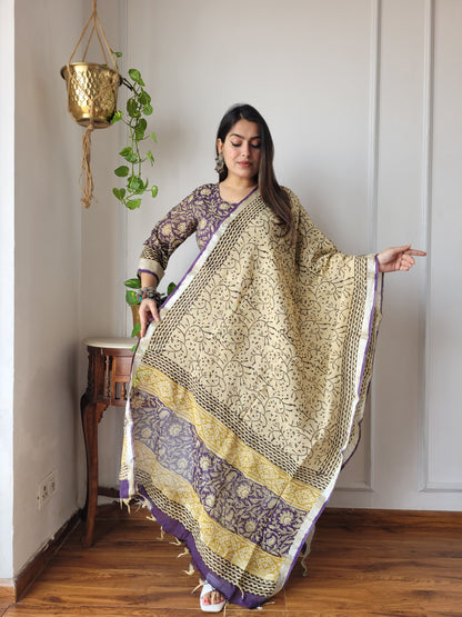 Party wear linen stitch suit set