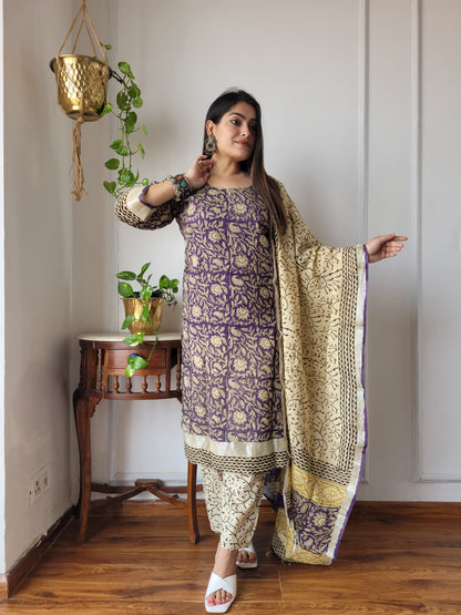 Party wear linen stitch suit set