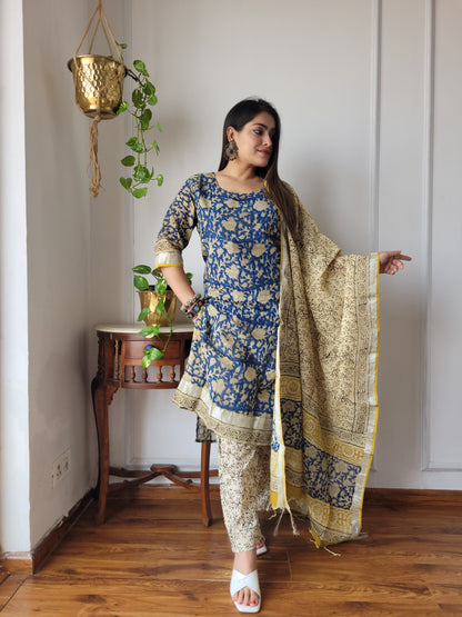 Beautiful cotton linen ready wear suit set