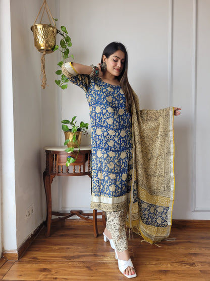 Beautiful cotton linen ready wear suit set