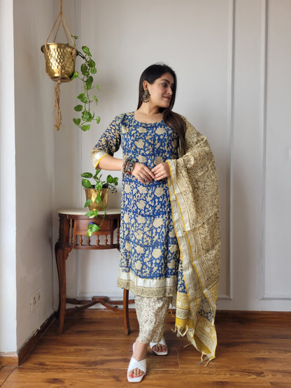 Beautiful cotton linen ready wear suit set