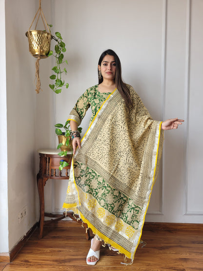 Bagru block Printed linen suit set